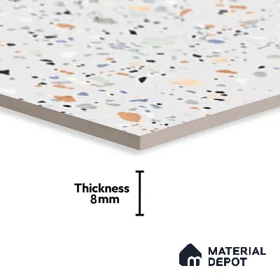 Terrazzo Wall Tile TL 06527 D G Gobi Bianco 2 ft x 1 ft Ceramic Matte Finish - 8 mm | Suitable for Living Room, Kitchen & Bathroom (Sample)