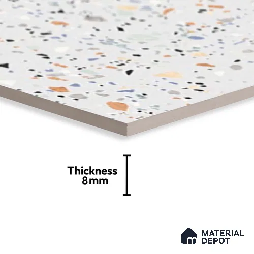 Terrazzo Wall Tile TL 06527 D G Gobi Bianco 2 ft x 1 ft Ceramic Matte Finish - 8 mm | Suitable for Living Room, Kitchen & Bathroom