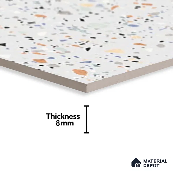 Terrazzo Wall Tile TL 06527 D G Gobi Bianco 2 ft x 1 ft Ceramic Matte Finish - 8 mm | Suitable for Living Room, Kitchen & Bathroom (Sample)