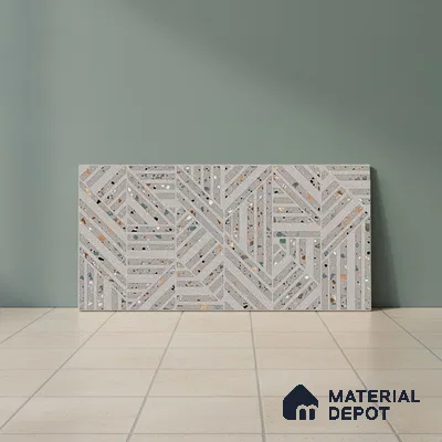 Terrazzo Wall Tile TL 06527 E G Gobi Gris HL 2 ft x 1 ft Ceramic Matte Finish - 8 mm | Suitable for Living Room, Kitchen & Bathroom (Sample)