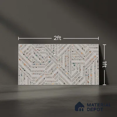 Terrazzo Wall Tile TL 06527 E G Gobi Gris HL 2 ft x 1 ft Ceramic Matte Finish - 8 mm | Suitable for Living Room, Kitchen & Bathroom (Sample)