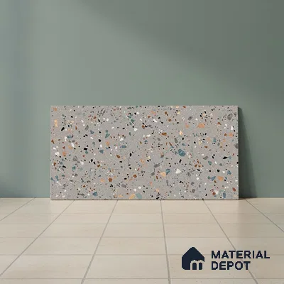 Terrazzo Wall Tile TL 06527 F G Gobi Gris 2 ft x 1 ft Ceramic Matte Finish - 8 mm | Suitable for Living Room, Kitchen & Bathroom