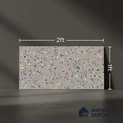Terrazzo Wall Tile TL 06527 F G Gobi Gris 2 ft x 1 ft Ceramic Matte Finish - 8 mm | Suitable for Living Room, Kitchen & Bathroom