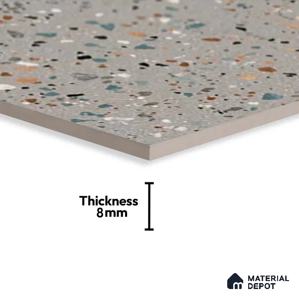 Terrazzo Wall Tile TL 06527 F G Gobi Gris 2 ft x 1 ft Ceramic Matte Finish - 8 mm | Suitable for Living Room, Kitchen & Bathroom