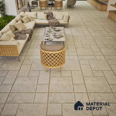 Stone Wall & Floor Tile TL 07201 B Mustang Gris 2 ft x 4 ft Vitrified Matte Finish - 9 mm | Suitable For Living Room, Bedroom, Dining Area