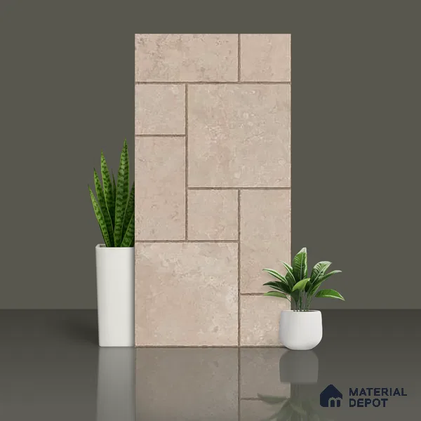 Stone Wall & Floor Tile TL 07201 Mustang Beige 2 ft x 4 ft Vitrified Matte Finish - 9 mm | Suitable For Living Room, Bedroom, Dining Area (Sample)