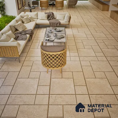 Stone Wall & Floor Tile TL 07201 Mustang Beige 2 ft x 4 ft Vitrified Matte Finish - 9 mm | Suitable For Living Room, Bedroom, Dining Area (Sample)