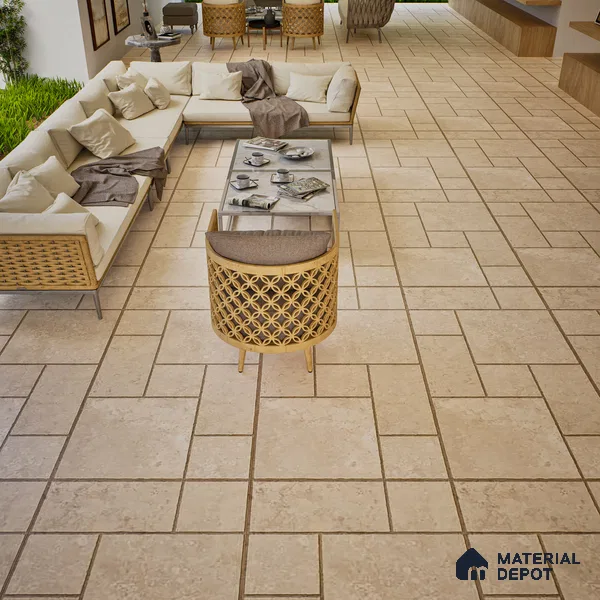Stone Wall & Floor Tile TL 07201 Mustang Beige 2 ft x 4 ft Vitrified Matte Finish - 9 mm | Suitable For Living Room, Bedroom, Dining Area (Sample)