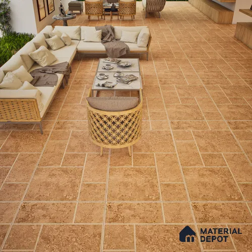 Stone Wall & Floor Tile TL 07201 C Mustang Cotto 2 ft x 4 ft Vitrified Matte Finish - 9 mm | Suitable For Living Room, Bedroom, Dining Area