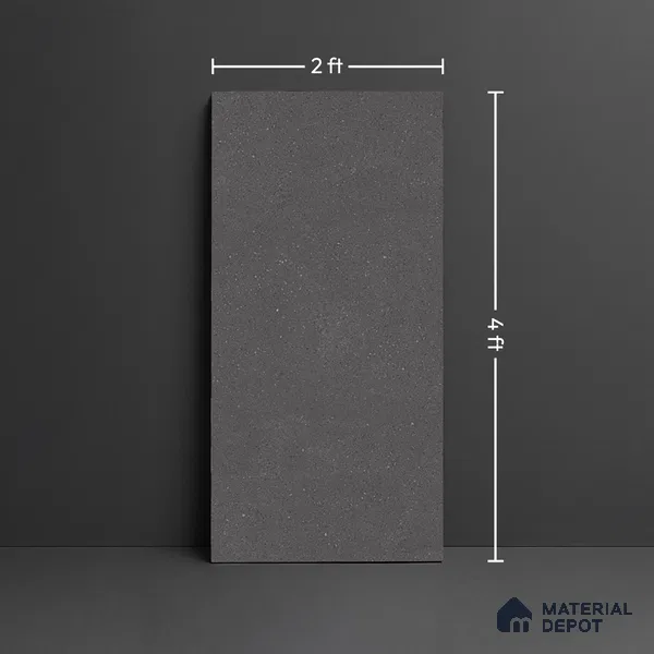 Punch Floor & Wall Tile TL 08031 G Saga Charcoal 4 ft x 2 ft Matte Finish Vitrified Tile - 9 mm | Suitable For Living Room, Bedroom, Bathoom