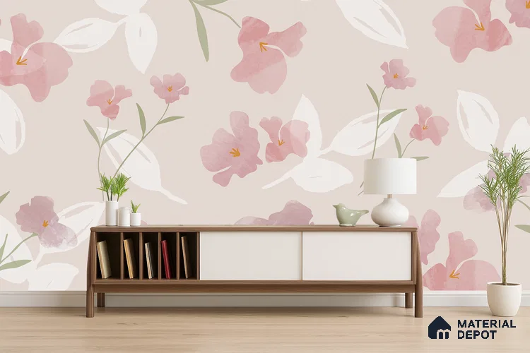 Petal Mist Vibrant Dahlia Rainbow Glow | WP 04129 B Non Woven Matte Finish Florals Style Premium Customized size Wallpaper | 150 GSM WP01MTF Paper | (MOQ = 30 Sq. Ft.)
