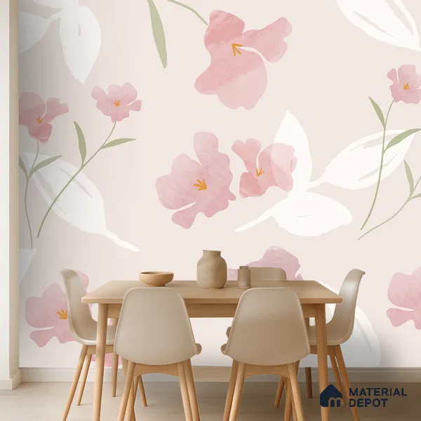 Petal Mist Vibrant Dahlia Rainbow Glow | WP 04129 B Non Woven Matte Finish Florals Style Premium Customized size Wallpaper | 150 GSM WP01MTF Paper | (MOQ = 30 Sq. Ft.)