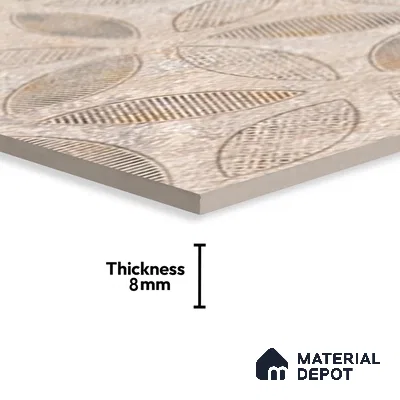 Highlighter Wall Tile TL 06548 Dixon Crema HL 02 - A / B 2 ft x 1 ft Ceramic Glossy Finish - 8 mm | Suitable for Living Room, Kitchen & Bathroom (Sample)
