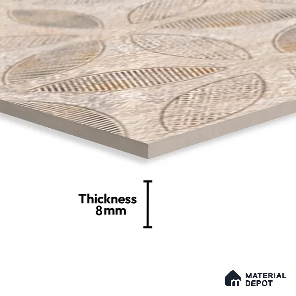 Highlighter Wall Tile TL 06548 Dixon Crema HL 02 - A / B 2 ft x 1 ft Ceramic Glossy Finish - 8 mm | Suitable for Living Room, Kitchen & Bathroom (Sample)
