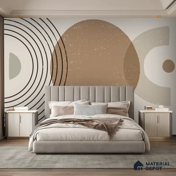 Primitive Harmony Flare | WP 04162 Canvas Texture Finish Abstract Style luxurious Customized size Wallpaper | 250 GSM WP01CNF Paper | (MOQ = 30 Sq. Ft.)