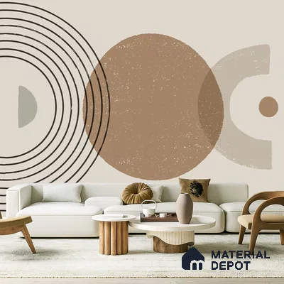 Primitive Harmony Flare | WP 04162 Canvas Texture Finish Abstract Style luxurious Customized size Wallpaper | 250 GSM WP01CNF Paper | (MOQ = 30 Sq. Ft.)