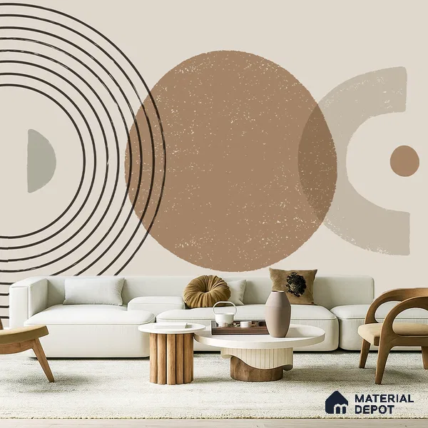 Primitive Harmony Flare | WP 04162 Canvas Texture Finish Abstract Style luxurious Customized size Wallpaper | 250 GSM WP01CNF Paper | (MOQ = 30 Sq. Ft.)