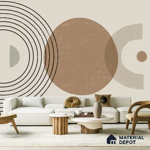 Primitive Harmony Flare | WP 04162 Canvas Texture Finish Abstract Style luxurious Customized size Wallpaper | 250 GSM WP01CNF Paper | (MOQ = 30 Sq. Ft.)