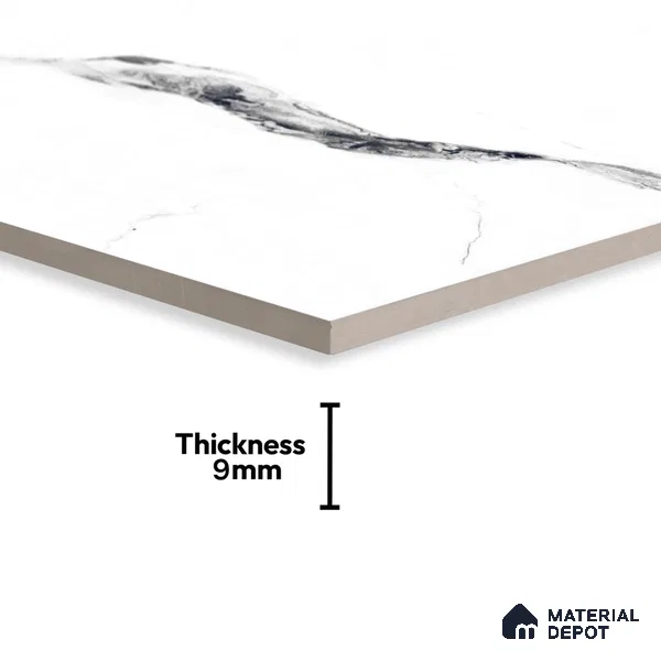 Budget Friendly Marble Floor & Wall Tile Value For Money TL 05595 Grey Belleza 4 ft x 2 ft - Vitrified Glossy Finish -9 mm | 4 Random Design | Suitable for Living Room, Bedroom & Bathroom