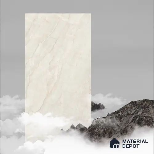 Marble Floor & Wall Tile TL 05619 Bianco Sagon 4 ft x 2 ft Matte Finish Vitrified Tile - 9 mm