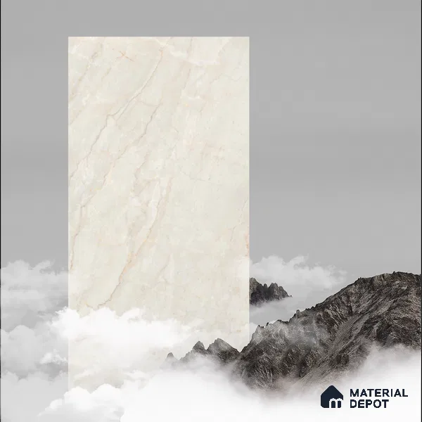 Marble Floor & Wall Tile TL 05619 Bianco Sagon 4 ft x 2 ft Matte Finish Vitrified Tile - 9 mm