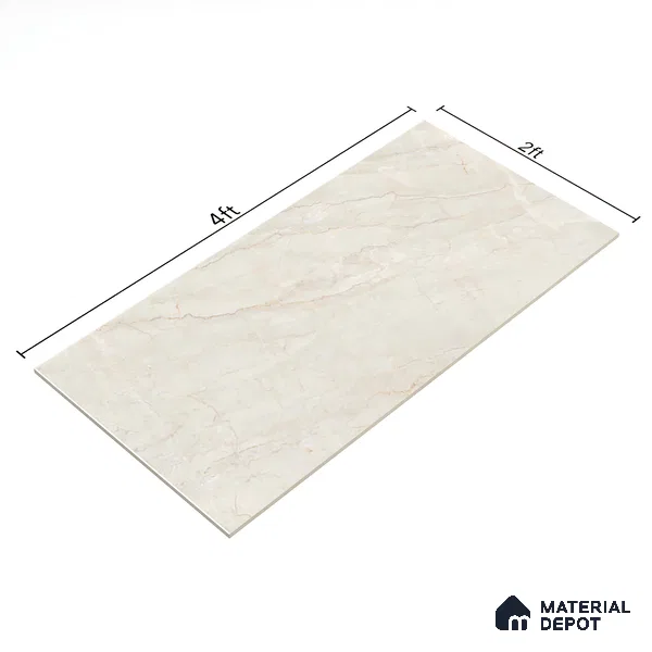 Marble Floor & Wall Tile TL 05619 Bianco Sagon 4 ft x 2 ft Matte Finish Vitrified Tile - 9 mm