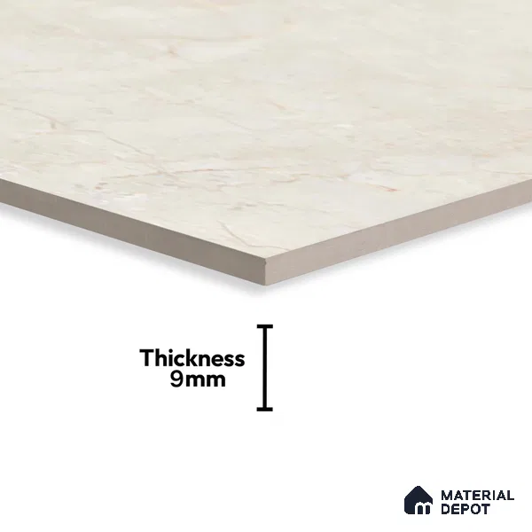 Marble Floor & Wall Tile TL 05619 Bianco Sagon 4 ft x 2 ft Matte Finish Vitrified Tile - 9 mm