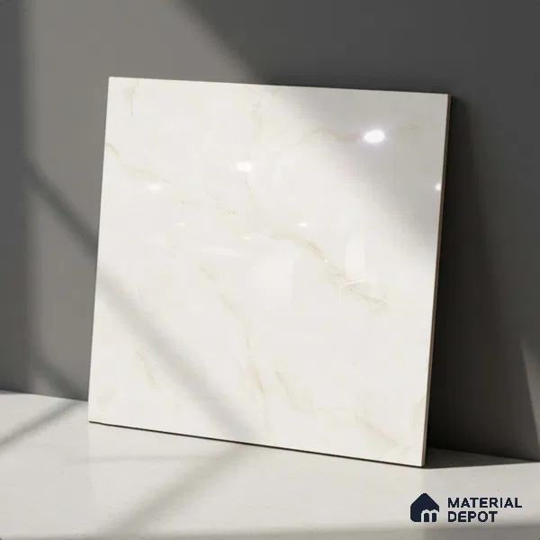 TL 02930 Bisque Cream 2 ft x 2 ft Glossy Finish Vitrified Floor & Wall Tile - 9.5 mm