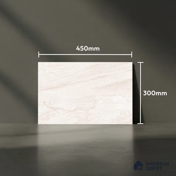 TL 01897 A Bisque Light 18 x 12 inch Glossy Finish Ceramic Wall Tile - 6 mm