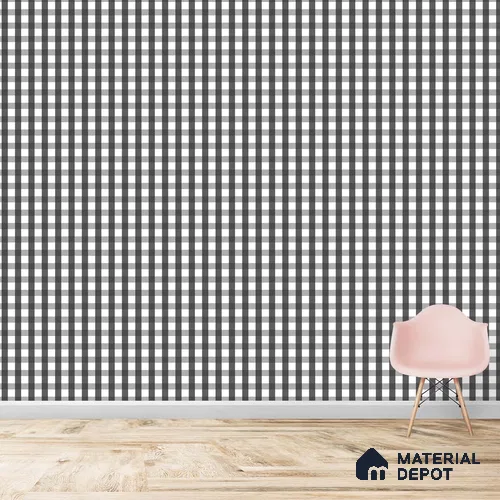 Black and White Checks Wallpaper 10 Meter x 19.68 Inches Soft Feel Paper Type Wallpaper -54 Sq. Ft. | Minimum 15% wastage during installation