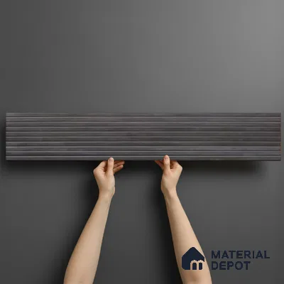 Cement Look Floor Tile TL 06578 Ipe Out Black 35 Inch x 6 Inch Vitrified Matte Finish - 9 mm (Sample)