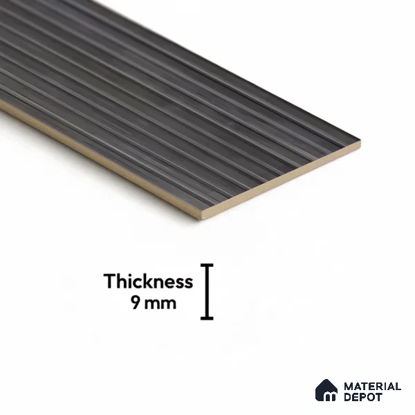Cement Look Floor Tile TL 06578 Ipe Out Black 35 Inch x 6 Inch Vitrified Matte Finish - 9 mm (Sample)