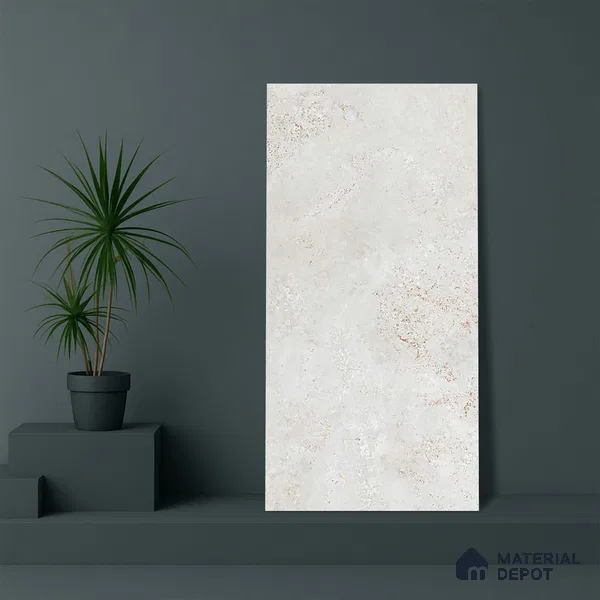 Stone Look Floor Tile TL 06647 B Briona White 4 ft x 2 ft Vitrified Matte Finish - 9 mm | (Random 4) | Suitable for Living Room, Bedroom, Bathroom, Kitchen, Office, Elevation & Dining