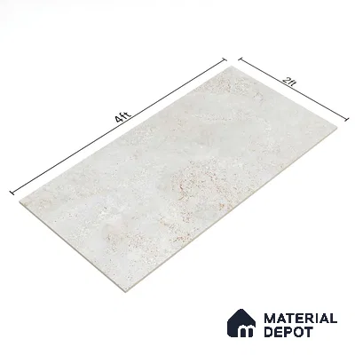 Stone Look Floor Tile TL 06647 B Briona White 4 ft x 2 ft Vitrified Matte Finish - 9 mm | (Random 4) | Suitable for Living Room, Bedroom, Bathroom, Kitchen, Office, Elevation & Dining