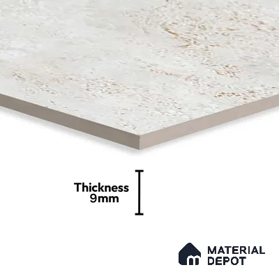 Stone Look Floor Tile TL 06647 B Briona White 4 ft x 2 ft Vitrified Matte Finish - 9 mm | (Random 4) | Suitable for Living Room, Bedroom, Bathroom, Kitchen, Office, Elevation & Dining