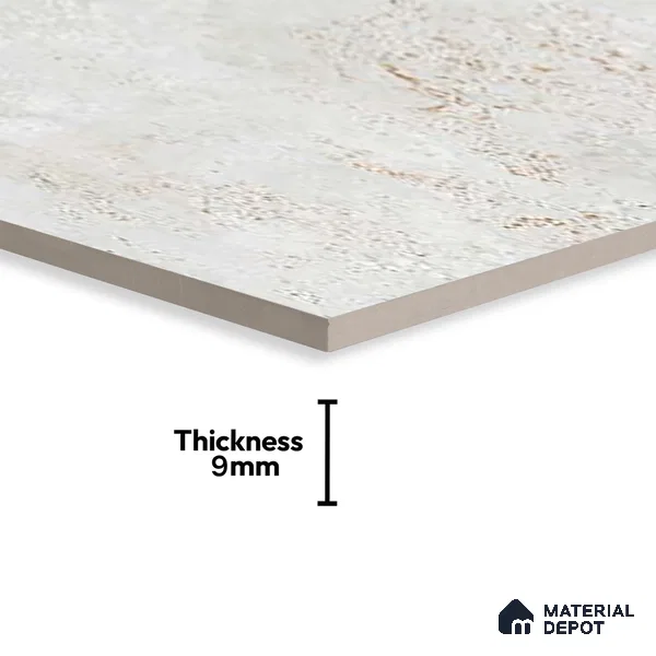 Stone Look Floor Tile TL 06647 B Briona White 4 ft x 2 ft Vitrified Matte Finish - 9 mm | (Random 4) | Suitable for Living Room, Bedroom, Bathroom, Kitchen, Office, Elevation & Dining
