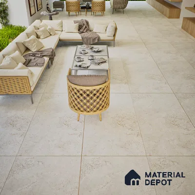 Stone Look Floor Tile TL 06647 B Briona White 4 ft x 2 ft Vitrified Matte Finish - 9 mm | (Random 4) | Suitable for Living Room, Bedroom, Bathroom, Kitchen, Office, Elevation & Dining