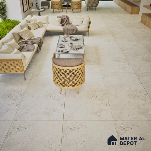Stone Look Floor Tile TL 06647 B Briona White 4 ft x 2 ft Vitrified Matte Finish - 9 mm | (Random 4) | Suitable for Living Room, Bedroom, Bathroom, Kitchen, Office, Elevation & Dining