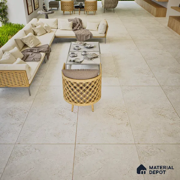 Stone Look Floor Tile TL 06647 B Briona White 4 ft x 2 ft Vitrified Matte Finish - 9 mm | (Random 4) | Suitable for Living Room, Bedroom, Bathroom, Kitchen, Office, Elevation & Dining