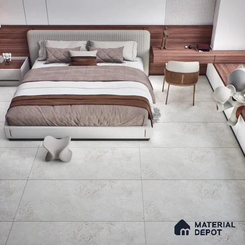 Stone Look Floor Tile TL 06647 B Briona White 4 ft x 2 ft Vitrified Matte Finish - 9 mm | (Random 4) | Suitable for Living Room, Bedroom, Bathroom, Kitchen, Office, Elevation & Dining