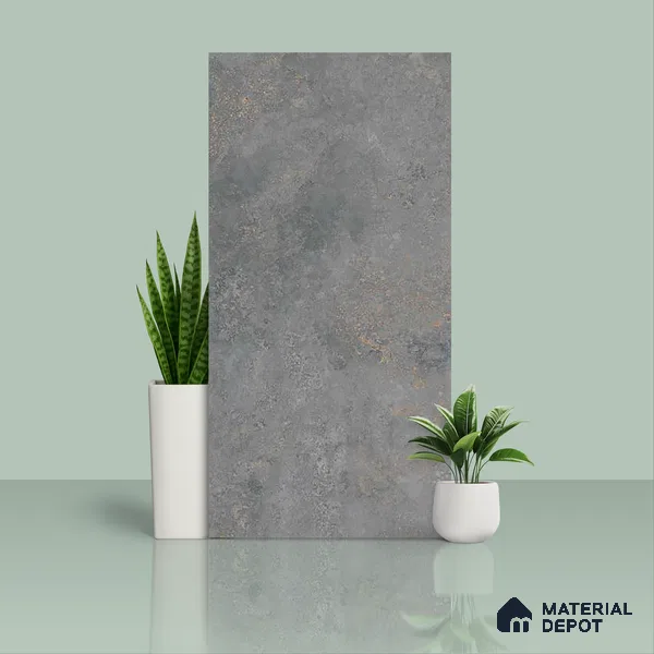 Cement Look Floor Tile TL 06647 Briona Graphite 4 ft x 2 ft Vitrified Matte Finish - 9 mm | (Random 4) | Suitable for Living Room, Bedroom, Bathroom, Kitchen, Office, Elevation & Dining (Sample)