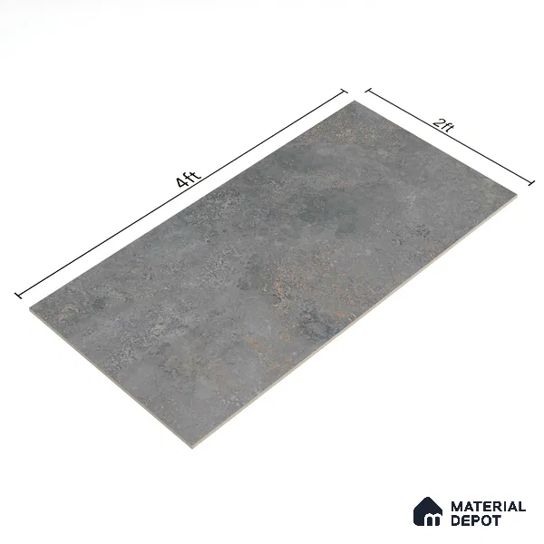 Cement Look Floor Tile TL 06647 Briona Graphite 4 ft x 2 ft Vitrified Matte Finish - 9 mm | (Random 4) | Suitable for Living Room, Bedroom, Bathroom, Kitchen, Office, Elevation & Dining (Sample)