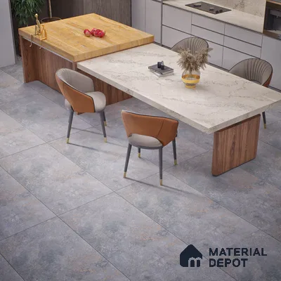 Cement Look Floor Tile TL 06647 Briona Graphite 4 ft x 2 ft Vitrified Matte Finish - 9 mm | (Random 4) | Suitable for Living Room, Bedroom, Bathroom, Kitchen, Office, Elevation & Dining (Sample)
