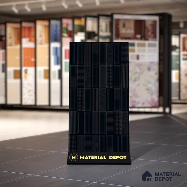 TL 00703 Black Charcoal Matte Finish 4 ft x 2 ft Full Body Vitrified Tile - 9 mm (Sample)