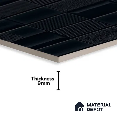TL 00703 Black Charcoal Matte Finish 4 ft x 2 ft Full Body Vitrified Tile - 9 mm (Sample)