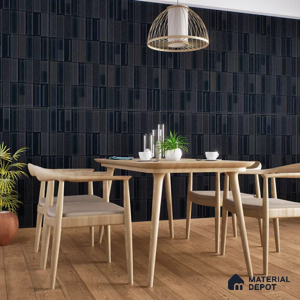 TL 00703 Black Charcoal Matte Finish 4 ft x 2 ft Full Body Vitrified Tile - 9 mm (Sample)
