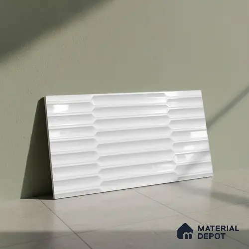 Faux Subway Wall Tile TL 06508 B White 1808 24 inch x 12 inch Ceramic Glossy Finish - 8 mm | Suitable for Accent / Feature Walls, Bathroom, Kitchen Wall & Backsplashes | Please Expect a Slight Variation of Pattern
