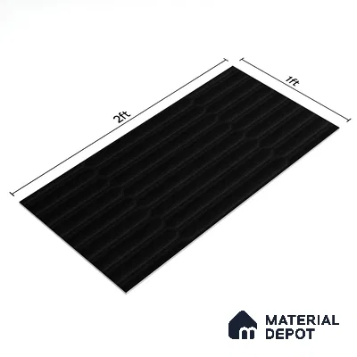 Faux Subway Wall Tile TL 06508  Black 1808 24 inch x 12 inch Ceramic Glossy Finish - 8 mm | Suitable for Accent / Feature Walls, Bathroom, Kitchen Wall & Backsplashes | Please Expect a Slight Variation of Pattern (Sample)