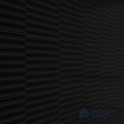 Faux Subway Wall Tile TL 06508  Black 1808 24 inch x 12 inch Ceramic Glossy Finish - 8 mm | Suitable for Accent / Feature Walls, Bathroom, Kitchen Wall & Backsplashes | Please Expect a Slight Variation of Pattern (Sample)