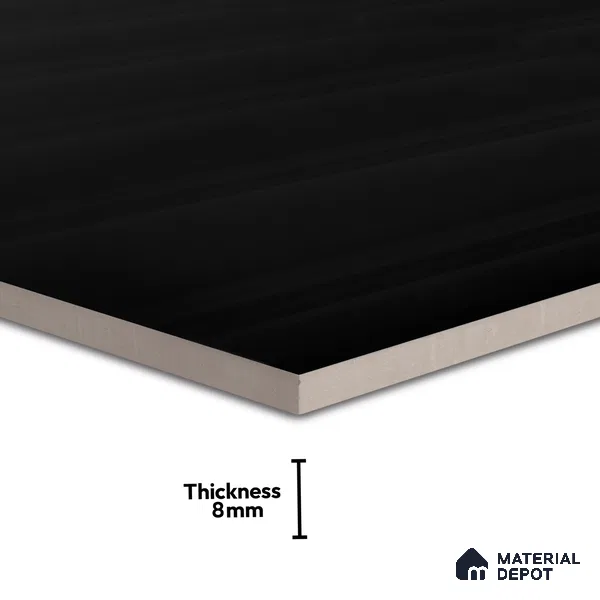 Faux Subway Wall Tile TL 06508  Black 1808 24 inch x 12 inch Ceramic Glossy Finish - 8 mm | Suitable for Accent / Feature Walls, Bathroom, Kitchen Wall & Backsplashes | Please Expect a Slight Variation of Pattern (Sample)